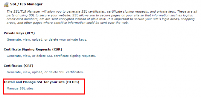 How to Install and Manage SSL for your site (HTTPS) in cPanel