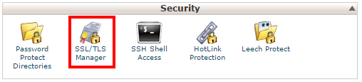 SSL/TLS Manager in cPanel under Security